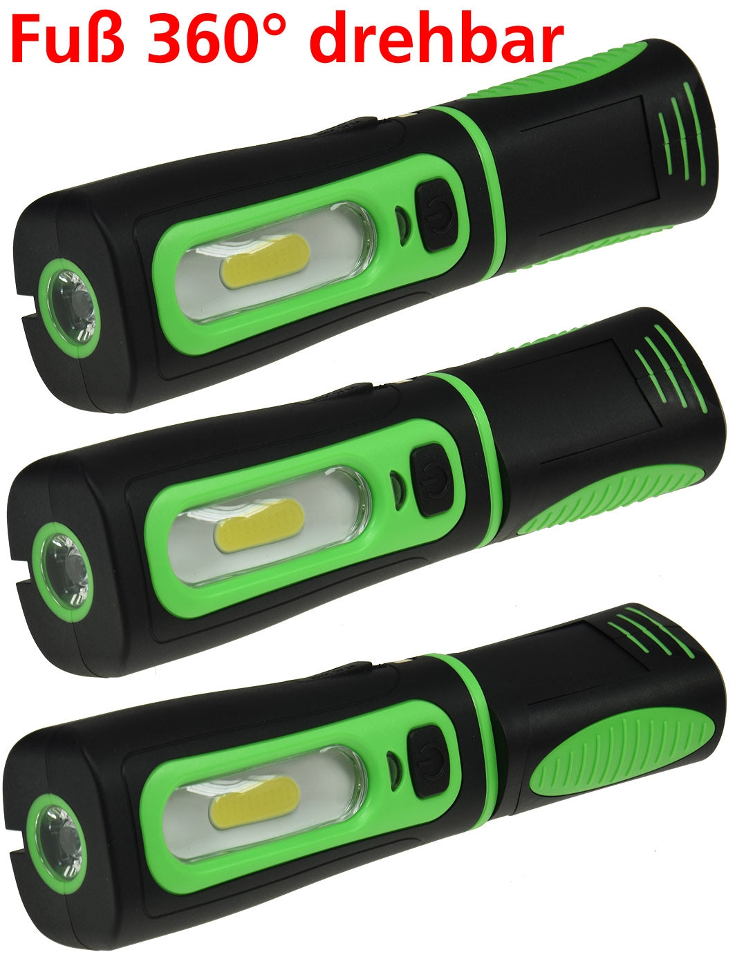 Trano LED Arbeitsleuchte 3W 250lm IP44 mit Akku, Ladeschale, Magnethalter – COB-LED, 4500K, 2200mAh