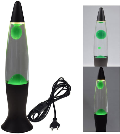 Lavalampe 40cm Wasser: Klar, Wachs: Grün, Body: Schwarz