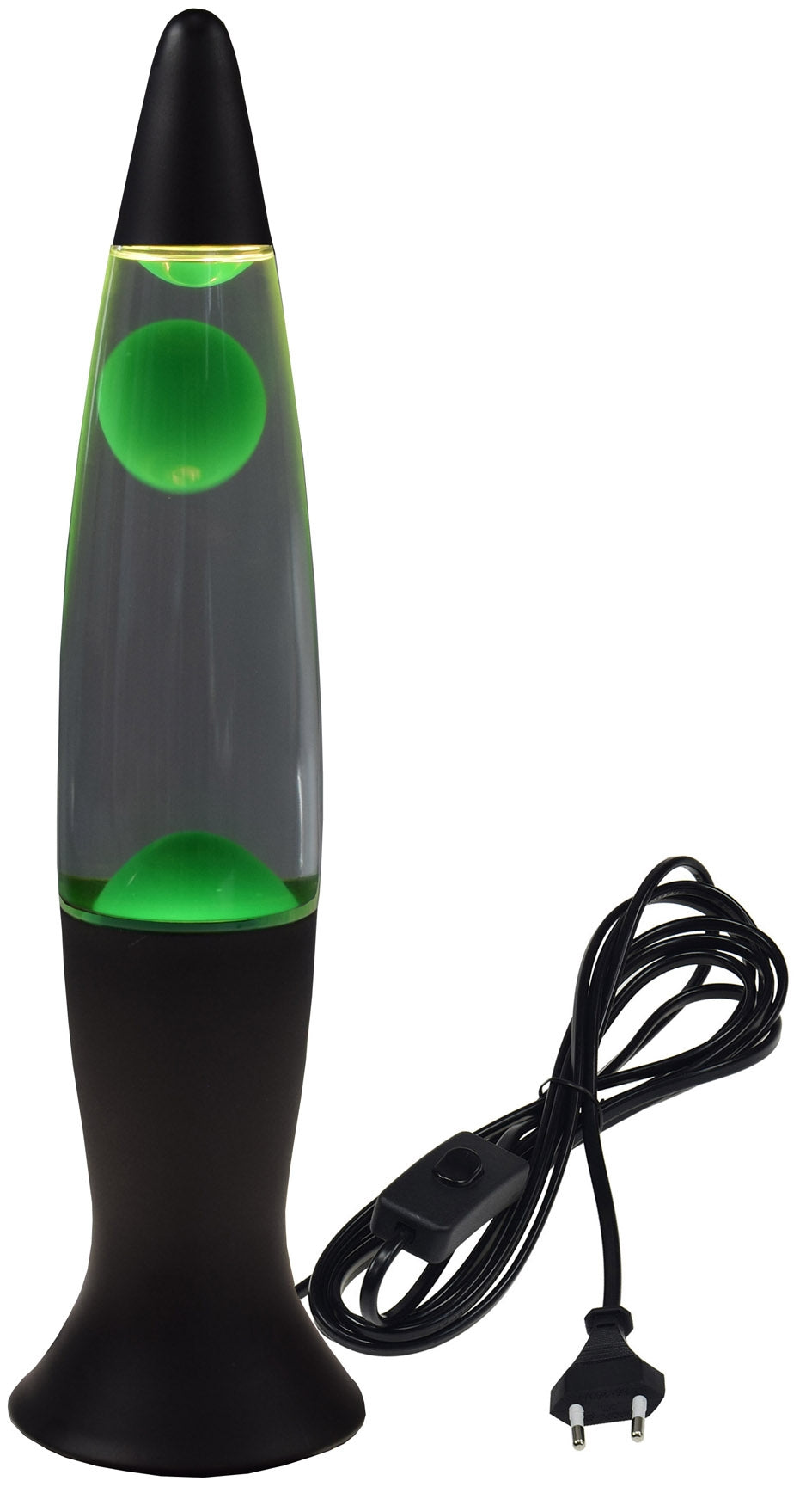 Lavalampe 40cm Wasser: Klar, Wachs: Grün, Body: Schwarz