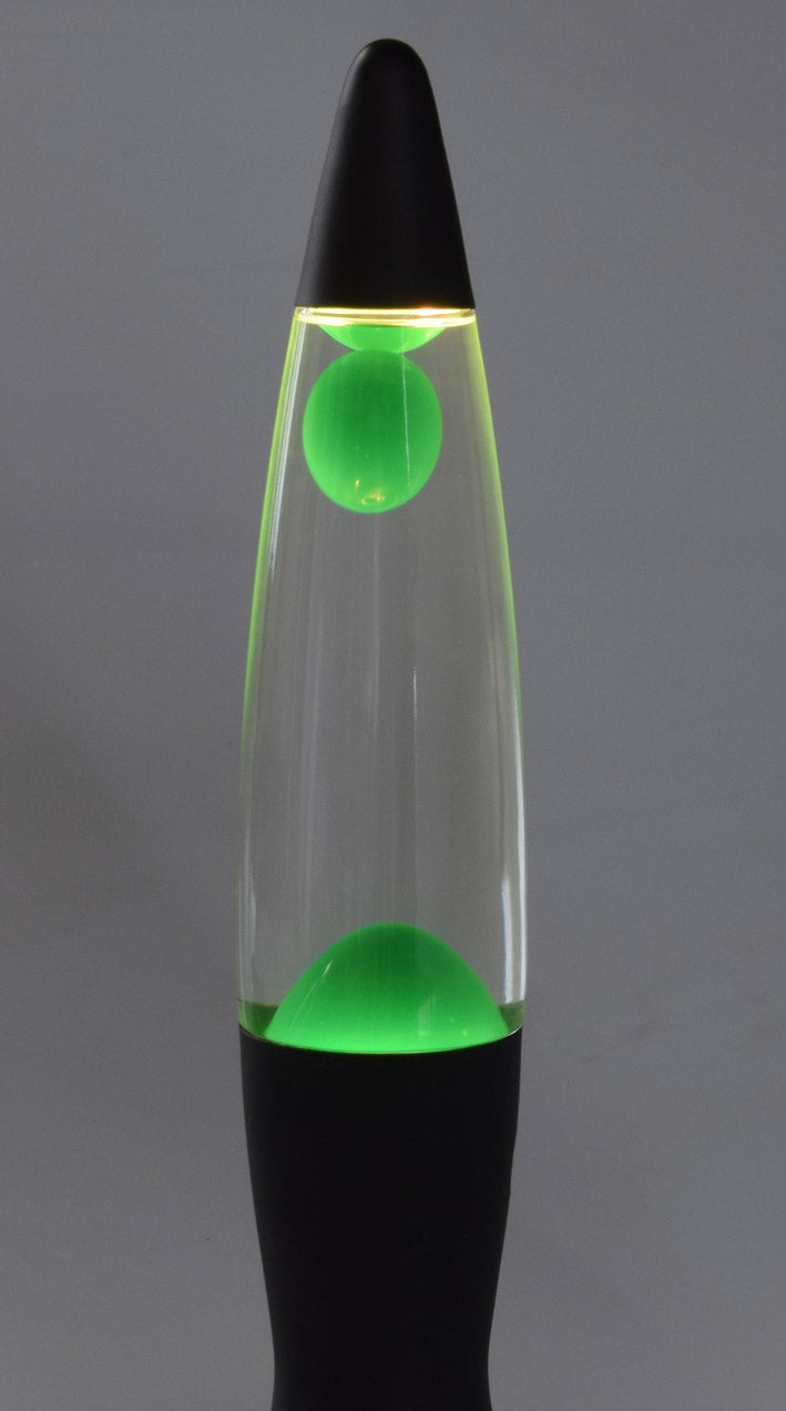 Lavalampe 40cm Wasser: Klar, Wachs: Grün, Body: Schwarz