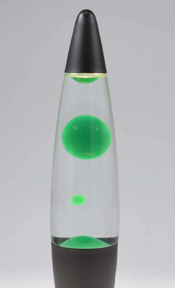 Lavalampe 40cm Wasser: Klar, Wachs: Grün, Body: Schwarz
