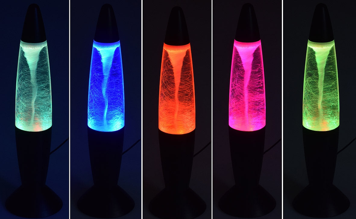 LED Dekoleuchte TORNADO, 37cm Farbwechsel, 5V/ Batterie, Schwarz