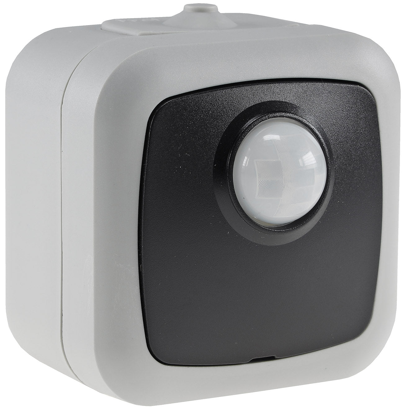 Trano Feuchtraum PIR Bewegungsmelder IP54, 250V~ 2-500W, 120°/6m, Dämmerungssensor 2-1000Lux, inkl. AP-Rahmen, grau