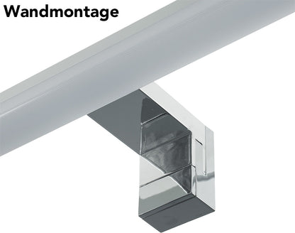 Trano LED Spiegelleuchte 60cm, 11W, 1600lm, 4000K Neutralweiß, IP44, Aluminium, Wand- & Top-Montage, Badlampe 230V