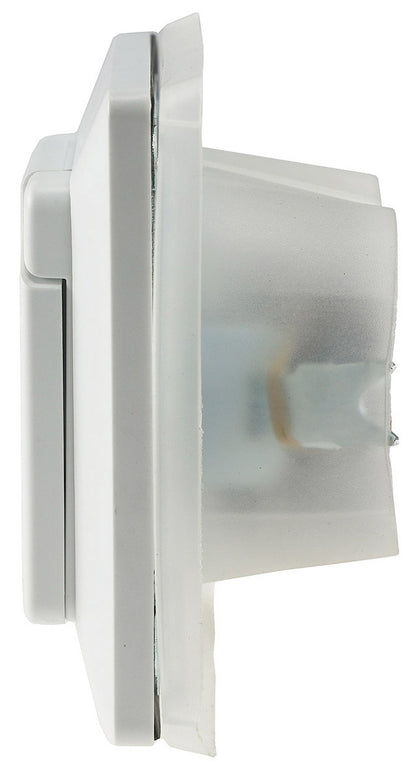 Trano Schutzkontakt-Steckdose IP44 250V~/16A inkl. Rahmen UP weiß matt & anthrazit, spritzwassergeschützt, 80x80mm