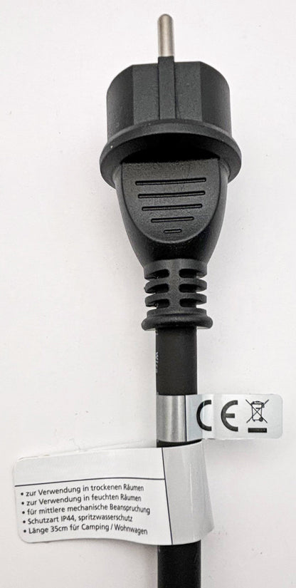 Trano CEE Adapter 230V 16A IP44 – Schutzkontakt-Stecker/Kupplung auf CEE – 0,35m H07RN-F 3G2,5 – Camping Wohnwagen Caravan
