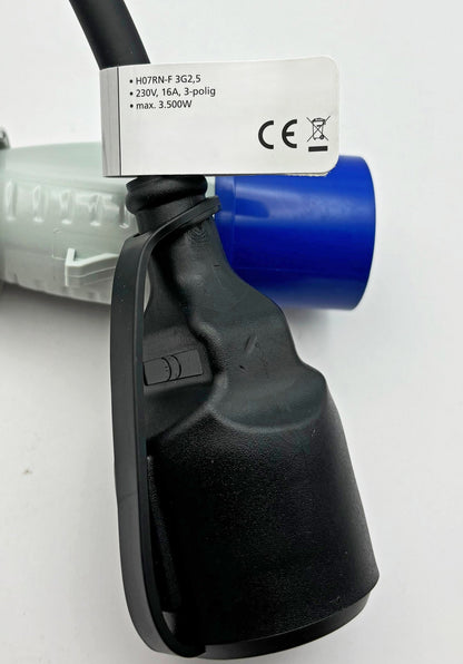 Trano CEE Adapter 230V 16A IP44 – Schutzkontakt-Stecker/Kupplung auf CEE – 0,35m H07RN-F 3G2,5 – Camping Wohnwagen Caravan