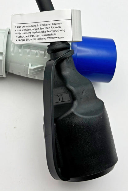 Trano CEE Adapter 230V 16A IP44 – Schutzkontakt-Stecker/Kupplung auf CEE – 0,35m H07RN-F 3G2,5 – Camping Wohnwagen Caravan