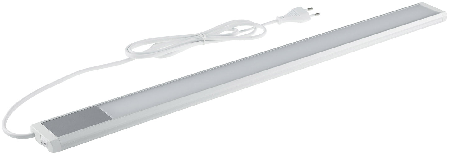 LED Unterbauleuchte 60cm, 230V, Direktbetrieb, Warmweiß/Neutralweiß, Aluminium-Gehäuse, 10W, Nicht Dimmbar, IP20, Inkl. 1,5m Kabel und Stecker