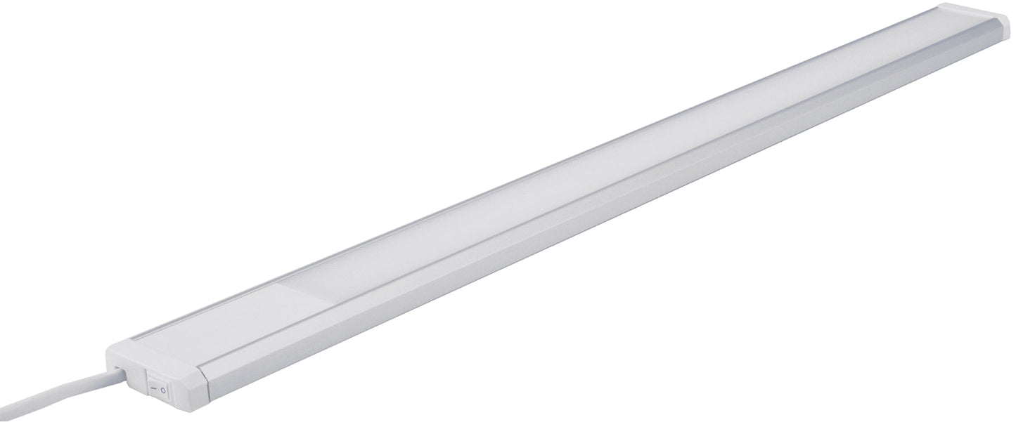 LED Unterbauleuchte 60cm, 230V, Direktbetrieb, Warmweiß/Neutralweiß, Aluminium-Gehäuse, 10W, Nicht Dimmbar, IP20, Inkl. 1,5m Kabel und Stecker