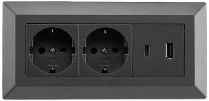 2-fach Steckdosenblock mit USB-A & USB-C – Praktische Stromversorgung in stilvollen Farben