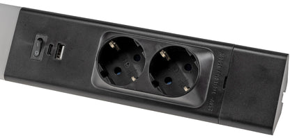 LED Unterbauleuchte schwarz mit USB A+C PD, 60cm, Neutralweiß und warmweiß