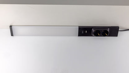 LED Unterbauleuchte schwarz mit USB A+C PD, 60cm, Neutralweiß und warmweiß