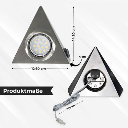 LED Unterbeleuchtung Küchenbeleuchtung Küche Dreieck Edelstahl Lampe