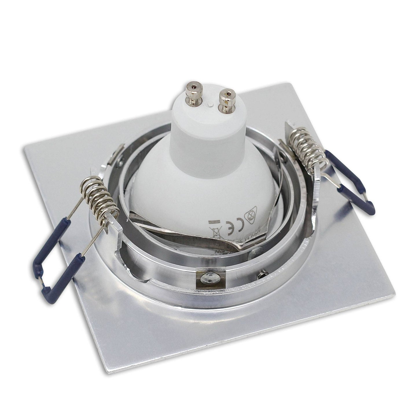 Einbaurahmen GU10 MR16 eckig Rahmen Einbaustrahler Ø75-85mm Bohrloch Spot LED