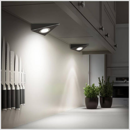 LED Unterbeleuchtung Küchenbeleuchtung Küche Dreieck Edelstahl Lampe