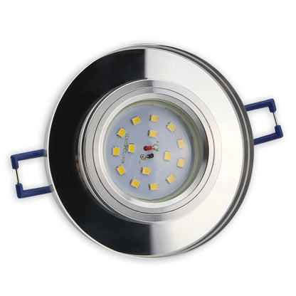 LED Einbaustrahler 230V 5-7W rund eckig Spot Glas 75mm Bohrloch Einbauleuchte