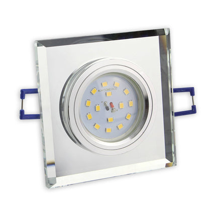 LED Einbaustrahler 230V 5-7W rund eckig Spot Glas 75mm Bohrloch Einbauleuchte
