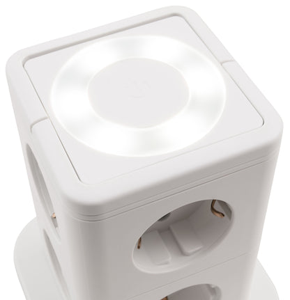 Steckdosenturm weiß Steckdosenleiste Mehrfachsteckdose 8-fach+2x USB-A +1x USB-C