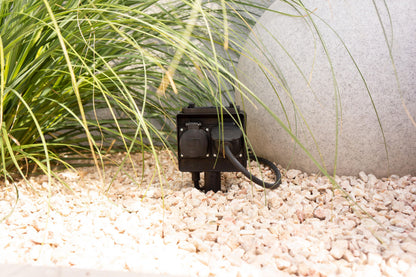 Gartensteckdose 2fach 4fach mit Erdspieß und 3m Kabel IP44