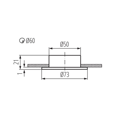 Einbaurahmen rund GU4 Rahmen 60mm Spot Einbaustrahler IP20