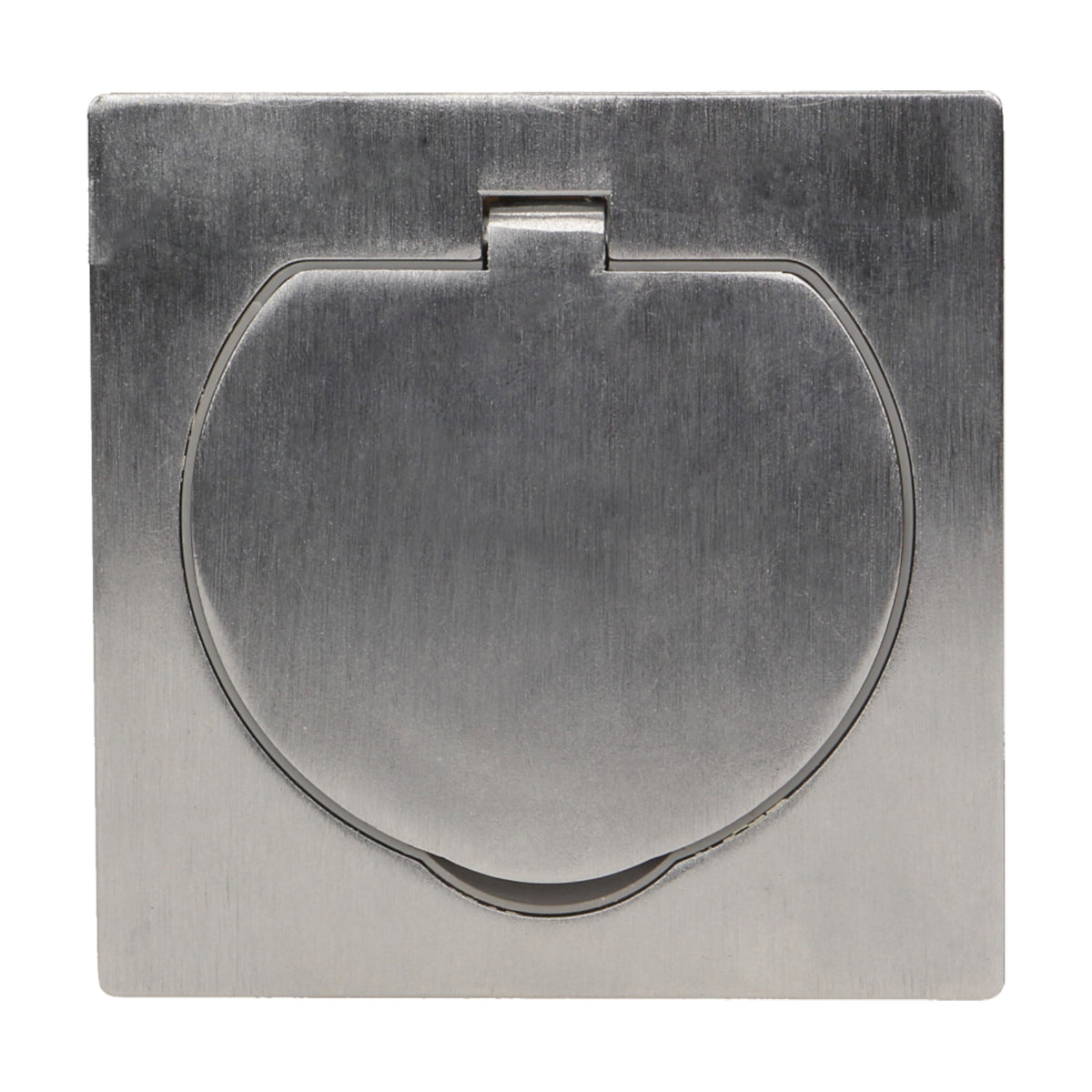 Steckdose für Unterputzmontage IP44 Edelstahl Schuko mit Klapp-Deckel