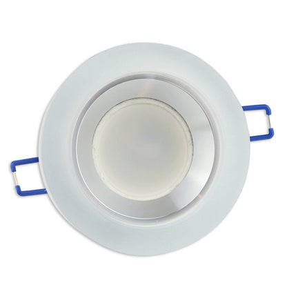 Einbaurahmen GU10 MR16 Glas rund eckig Gehäuse Einbaustrahler Spot LED Halogen