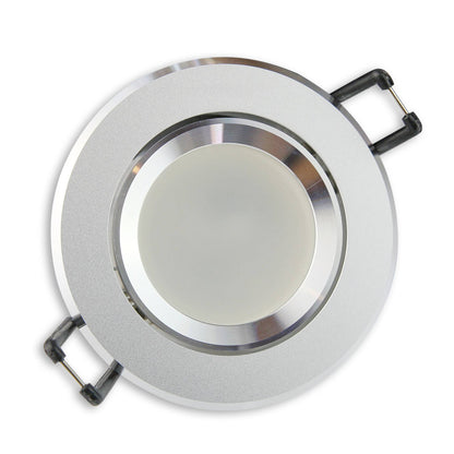 Einbaurahmen GU10 MR16 rund eckig silberRahmen Einbauleuchte Ø70-75mm Bohrloch
