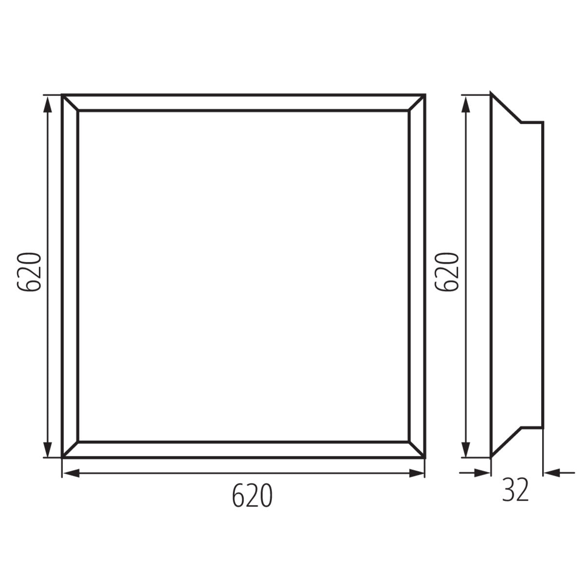LED-Panel 28-35W variabler Farbtemperatur 3000-4000K 62x62cm