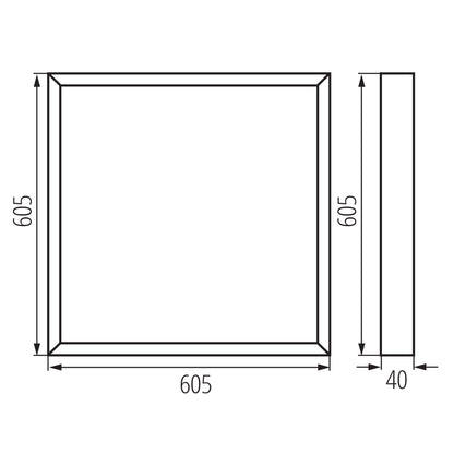 LED Aufputz Panel 34W 4000K quadratisch oder länglich