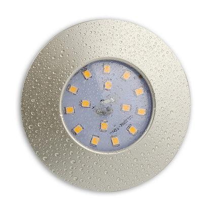 LED Einbaustrahler rund flach 5,5W IP44 silber Bad 60mm Bohrloch 230 Volt