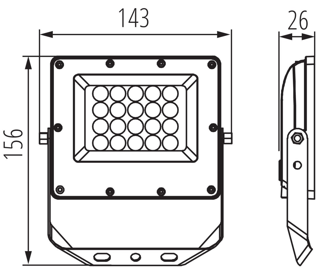 LED Fluter Außenstrahler mit Farbtemperatur (3000K/4000K/6500K) & optionalem Bewegungsmelder – IP65/IP44 Wasserdicht – LED Scheinwerfer 10-100W für Garten, Hof & Garage