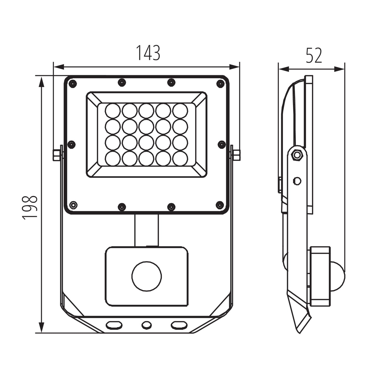 LED-Strahler (10-100W) mit 3-fach Farbtemperatur & optionalem Sensor
