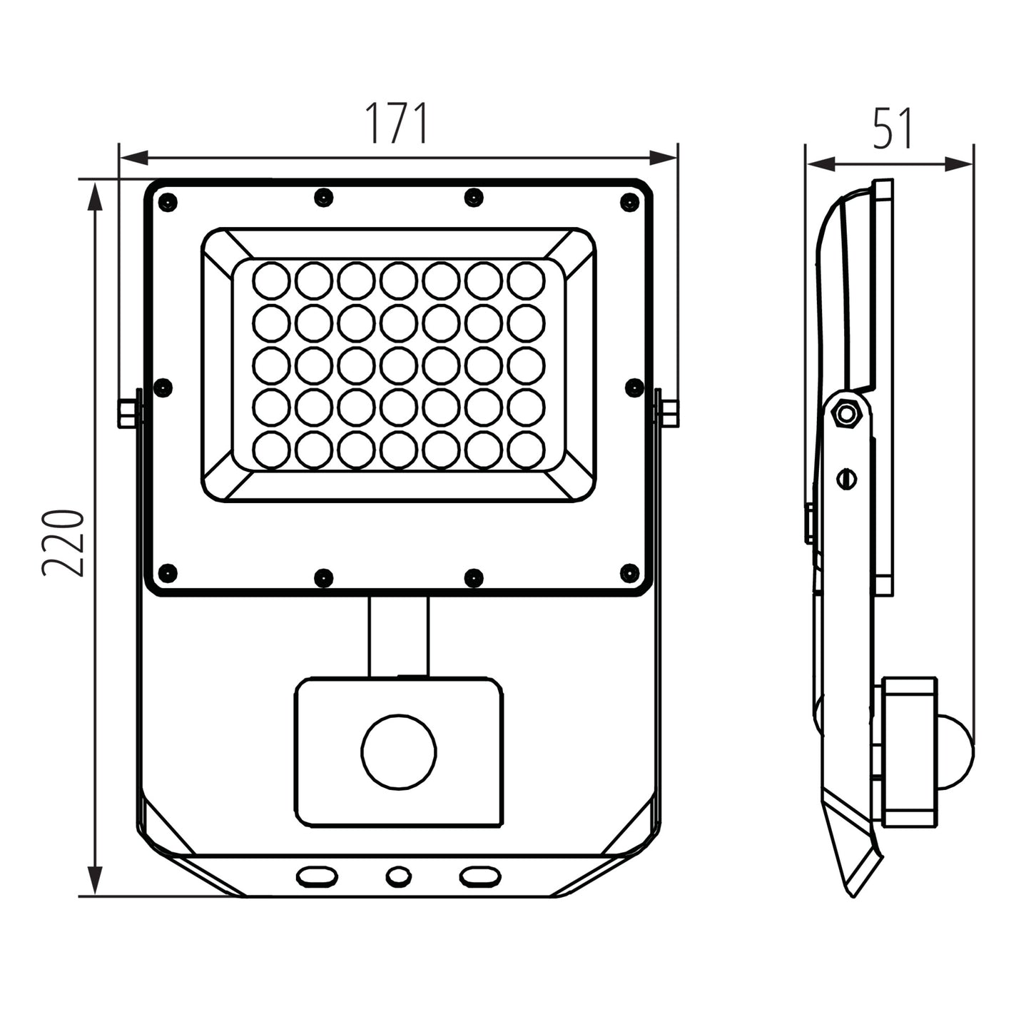 LED Fluter Außenstrahler mit Farbtemperatur (3000K/4000K/6500K) & optionalem Bewegungsmelder – IP65/IP44 Wasserdicht – LED Scheinwerfer 10-100W für Garten, Hof & Garage