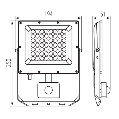 LED Fluter Außenstrahler mit Farbtemperatur (3000K/4000K/6500K) & optionalem Bewegungsmelder – IP65/IP44 Wasserdicht – LED Scheinwerfer 10-100W für Garten, Hof & Garage