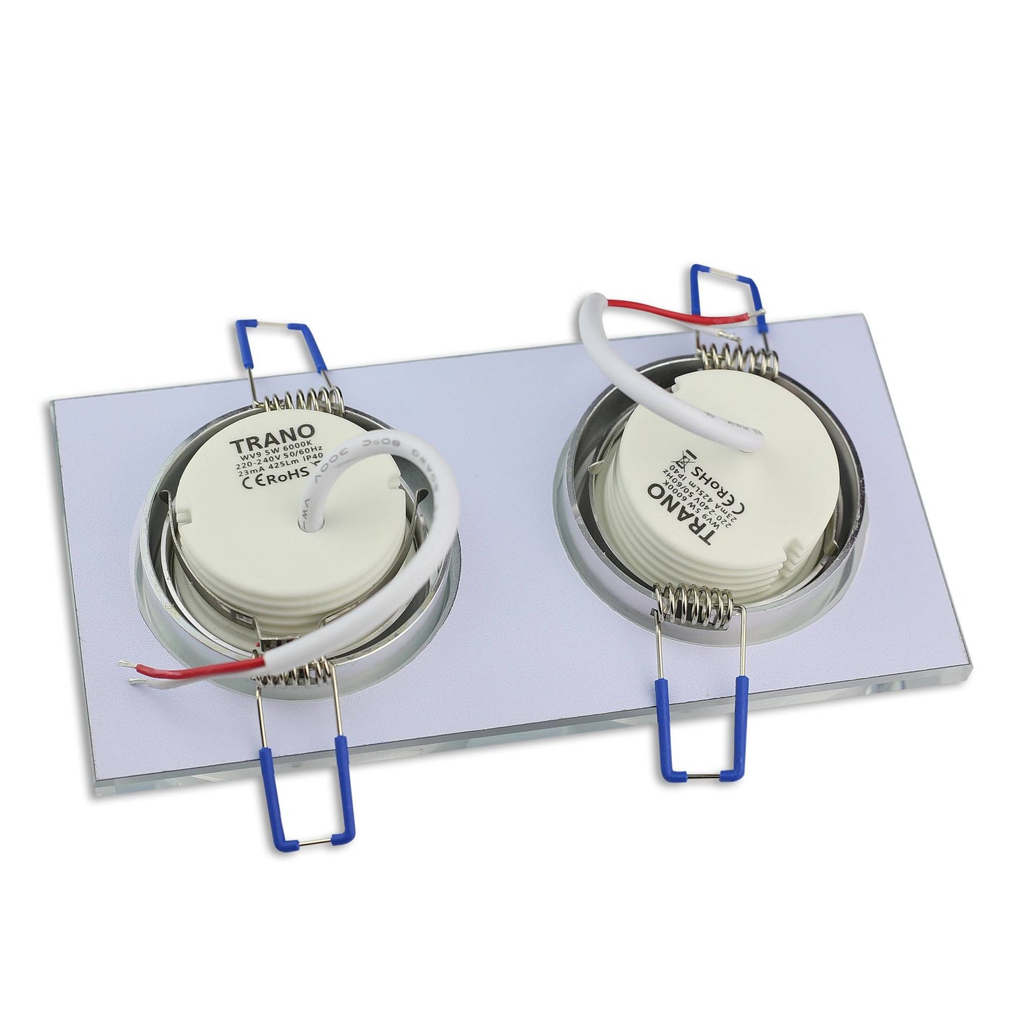 LED Einbaustrahler 3W 5W 6,5W Glas dimmbar schwenkbar 230V 2-fach Einbauspot