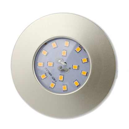 LED Einbaustrahler rund flach 5,5W IP44 silber Bad 60mm Bohrloch 230 Volt