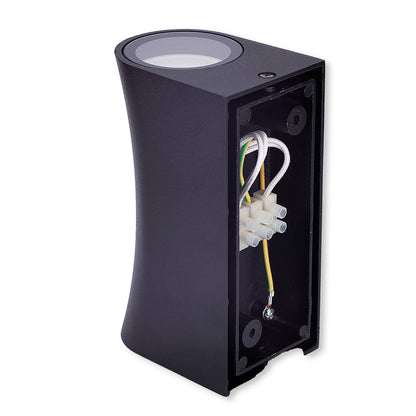 Wandleuchte Außen-Leuchte abgerundet Außenlampe IP44 Aluminium 2x GU10