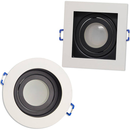 LED Einbaustrahler 1-9W eckig rund 230V GU10 90-95mm Bohrloch schwenkbar