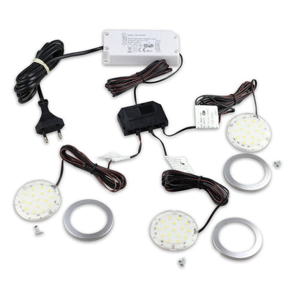 LED Unterbauleuchte Küche 3er rund eckig Küchenleuchte Unterbaulampe Licht