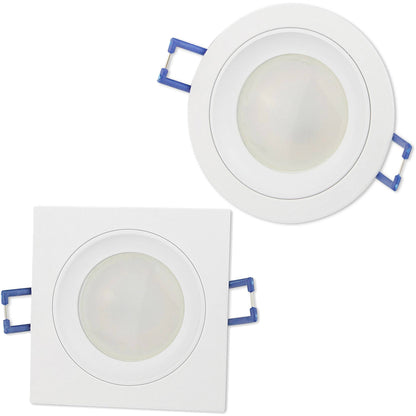 LED Einbaustrahler rund eckig 230V flach Spot Strahler 75mm