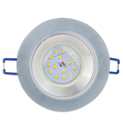 Einbaurahmen GU10 MR16 Glas rund eckig Gehäuse Einbaustrahler Spot LED Halogen