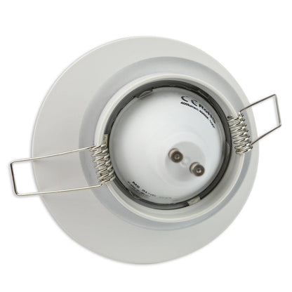 Design Einbaurahmen GU10 MR16 rund eckig weiß chrom Gehäuse Einbauleuchte Ø70mm