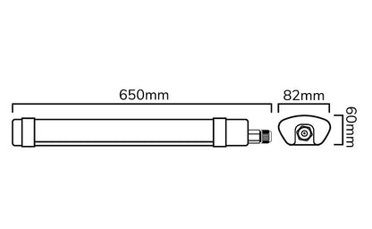 LED Feuchtraumleuchte 30W – Neutralweiß – 65cm, 3600lm, IP65 mit Bewegungsmelder