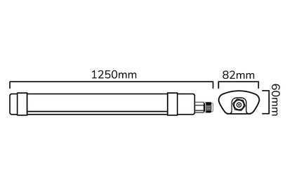 LED Feuchtraumleuchte 40W - Neutralweiß - 125cm, 4800lm, IP65 mit Bewegungsmelder