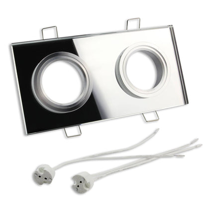LED Einbaustrahler 2-fach 5-7W Glas MR16 Spot Licht Deckenleuchte