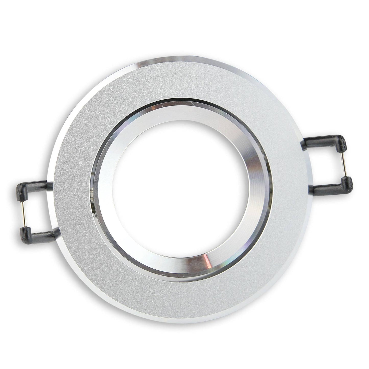 Einbaurahmen GU10 MR16 rund eckig silberRahmen Einbauleuchte Ø70-75mm Bohrloch