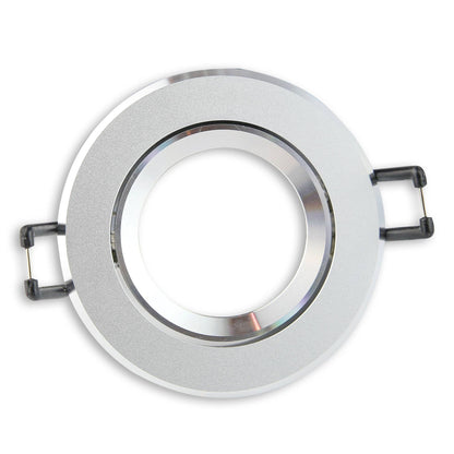 Einbaurahmen GU10 MR16 rund eckig silberRahmen Einbauleuchte Ø70-75mm Bohrloch