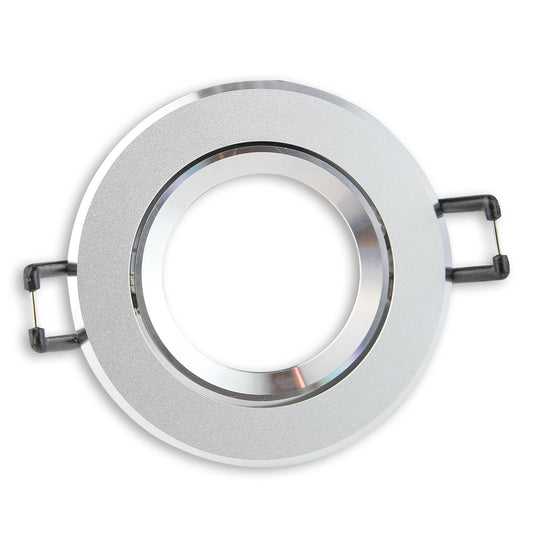 Einbaurahmen GU10 MR16 rund eckig silberRahmen Einbauleuchte Ø70-75mm Bohrloch
