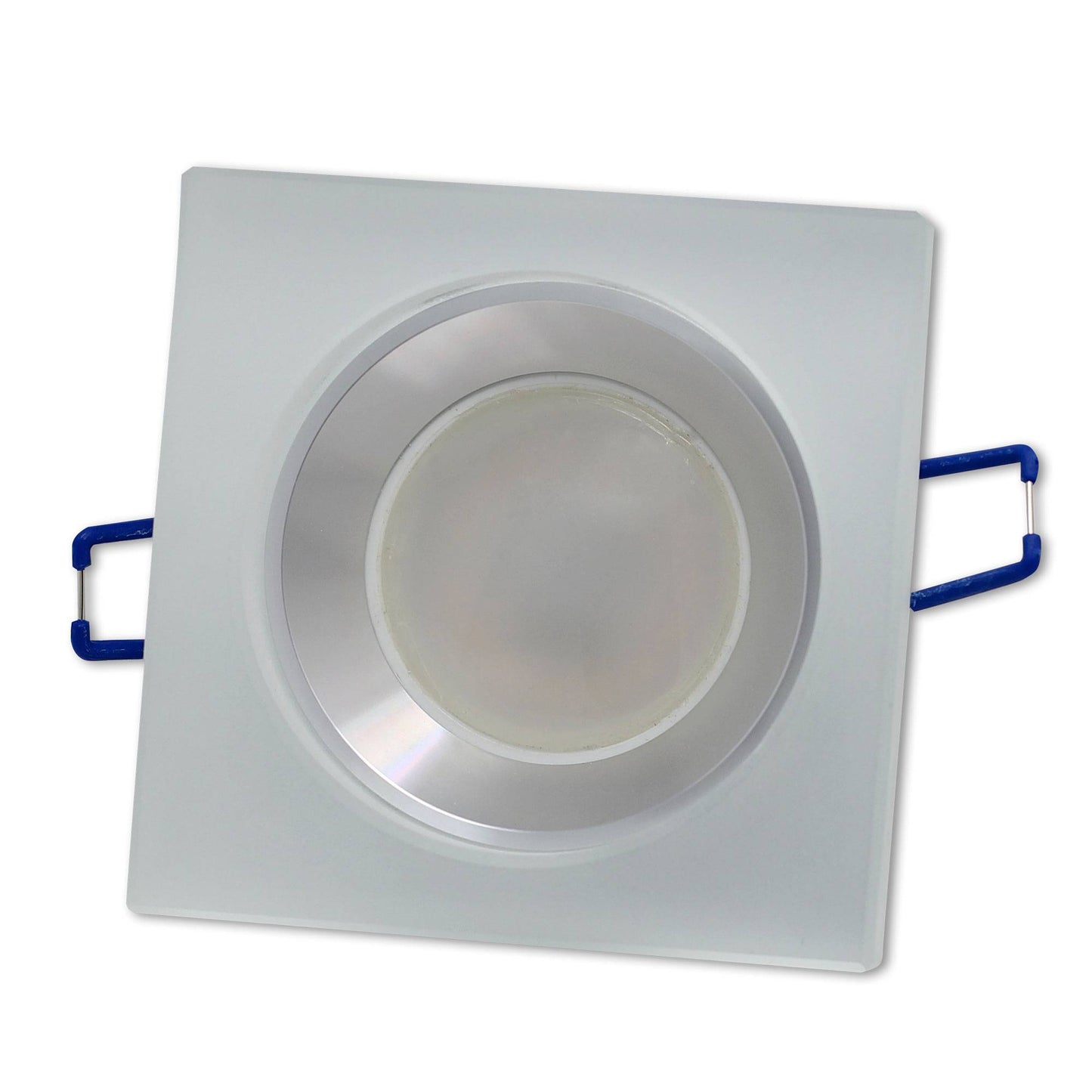 LED Einbaustrahler eckig rund aus Glas 1-9W weiß oder schwarz matt GU10 230V